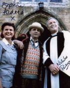 Doctor Who 8x10 photo signed by actors Sophie Aldred and the late Nicholas Parsons. Good