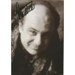 Danny De Vito signed 6x4 black and white photo. American actor, director, producer, and