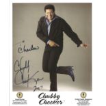 Chubby Checker signed 10 x 8 inch colour photo. Dedicated. American rock and roll singer and dancer.