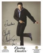 Chubby Checker signed 10 x 8 inch colour photo. Dedicated. American rock and roll singer and dancer.