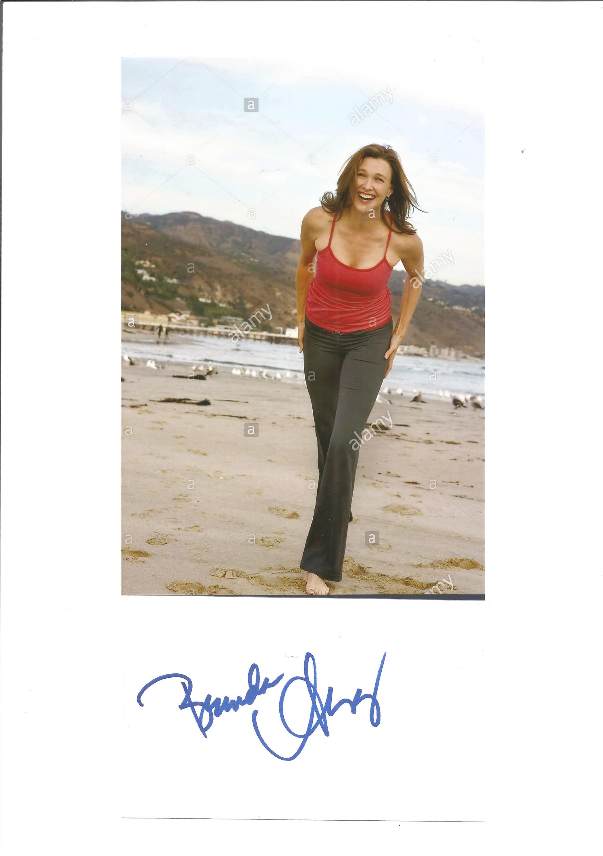 Brenda Strong 12x8 signature piece includes colour photo and 6x4 album page fixed to A4 sheet.