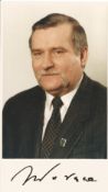 Lech Walesa signed 8x5 colour photo. Polish statesman, dissident, and Nobel Peace Prize laureate,