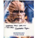 Doctor Who 8x10 inch photo scene signed by actor Christopher Ryan who played Lord Kiv. Good