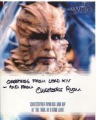 Doctor Who 8x10 inch photo scene signed by actor Christopher Ryan who played Lord Kiv. Good