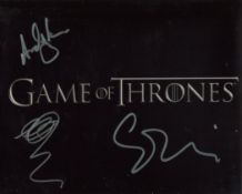 Game of Thrones photo signed by Margaret Jackman, Edward Dogliani and Andy Beckwith. Good condition.