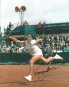 Virginia Wade signed 10 x 8 inch colour photo. Sarah Virginia Wade, OBE,. born 10 July 1945 is a