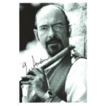 Ian Anderson signed 12x9 black and white Jethro Tull photo. Good condition. All autographs come with