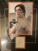 Rudolf Nureyev autograph and photograph, double mounted professionally, using acid free material