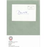 James Anderton signed white card. Chief Constable Greater Manchester 1976-1991. Good condition.