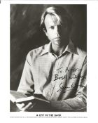 Sam Neill signed 10 x 8 inch black and white photo. Dedicated. New Zealand actor, director,