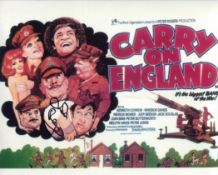 Carry On England movie photo signed by actress Linda Regan. Good condition. All autographs come with