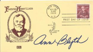 Ann Blyth signed FDC celebrating Famous Americans. Post marked 2nd November 1960, New York. Blyth is