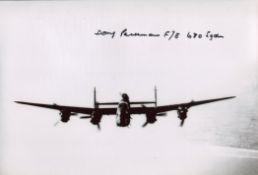 WW2 RAF 630 Squadron Lancaster Bomber flight engineer Doug Packman signed 8x12 inch photo. Good