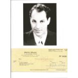 Zeppo Marx signed cheque. February 25, 1901 - November 30, 1979 was an American actor, comedian,