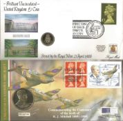 Coin FDC collection. Five PNC coin covers 1988 £1 Royal Mint x 2, 1981 Royal Wedding Crown, 1995 R J