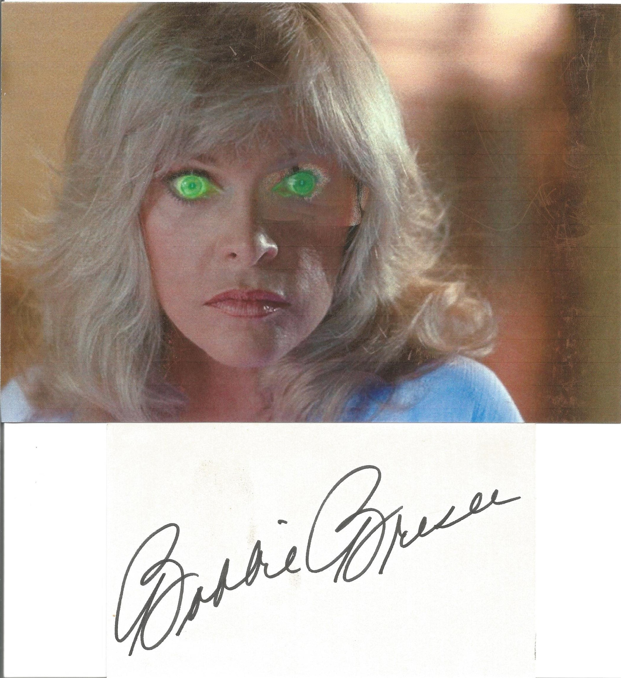 Bobbie Bresee signed 5x3 white card with 7x5 colour unsigned photo. American actress. Good