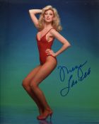 Morgan Fairchild actress who starred in the TV soap 'Dallas' signed sexy 8x10 photo. Good condition.