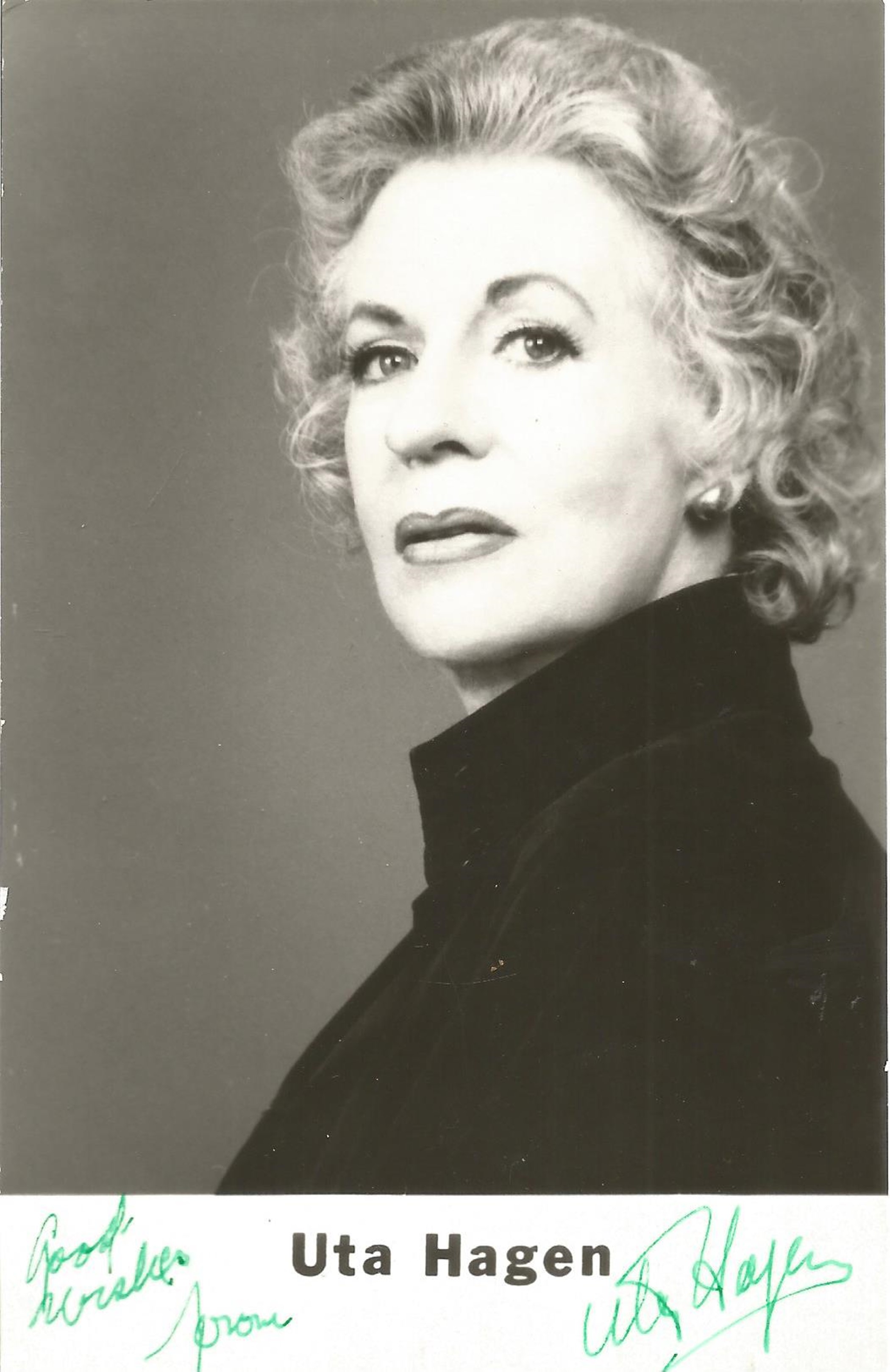 Uta Hagen signed 6x4 black and white photograph. Uta was a German actress who was elected to the