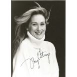 Meryl Streep signed 6x4 black and white photo. American actress. Often described as the best actress