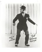 Bill Robinson signed album page with 10 x 8 inch black and white photo. Robinson was an American tap