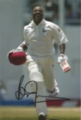 Brian Lara signed 12x8 colour cricket photo. Trinidadian former international cricketer, widely