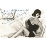 Claudia Cardinale signed 6x4 black and white postcard. Italian-Tunisian film actress who starred