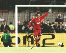 Dietmar Hamann 10 x 8 inch coloured Signed Photo Pictured in Action Playing for Liverpool. Good