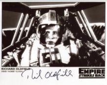 Star Wars 8x10 photo from Return of the Jedi, signed by B-Wing pilot Richard Oldfield. Good