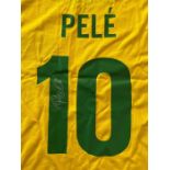 Football, Pele signed retro 1970 Brazilian Football shirt. Pele is a Brazilian former professional