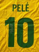 Football, Pele signed retro 1970 Brazilian Football shirt. Pele is a Brazilian former professional