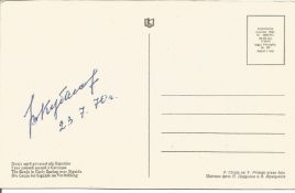 Cosmonaut Valery Kubasov signed postcard dated 23. 7. 70. Valery Nikolayevich Kubasov ( 7 January