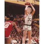 Larry Bird signed 10x8 Basketball Boston Celtics colour photo. Larry Joe Bird (born December 7,