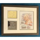 Mike Hawthorn John and Gordon Cooper 18x14 mounted and framed signature piece