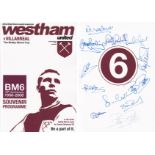 Football Autographed West Ham United 1980, An Official Programme For The Bobby Moore Cup, Between