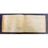 HMS Tiptoe visitors book with 846 autographs inc four Donald Cameron VC and two Bell Davies VC.