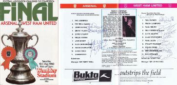 Football Autographed West Ham United & Arsenal 1980, An Official Programme For The 1980 Fa Cup Final