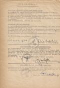 Luftwaffe World War II Multi signed original combat report features Knights Cross Winners Karl Heinz