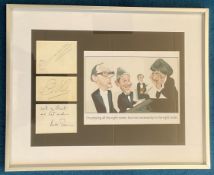 Morecambe and Wise and Andre Previn 20x16 mounted and framed signature piece includes three signed