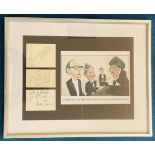 Morecambe and Wise and Andre Previn 20x16 mounted and framed signature piece includes three signed