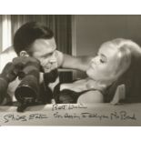 Shirley Eaton signed 10x8 black and white photo with rare inscription I'm beginning to like you Mr