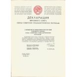 Leonid Brezhnev signed Russian Constitution letter dated 7th October 1977 on special watermarked
