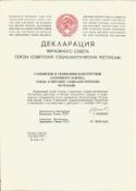 Leonid Brezhnev signed Russian Constitution letter dated 7th October 1977 on special watermarked