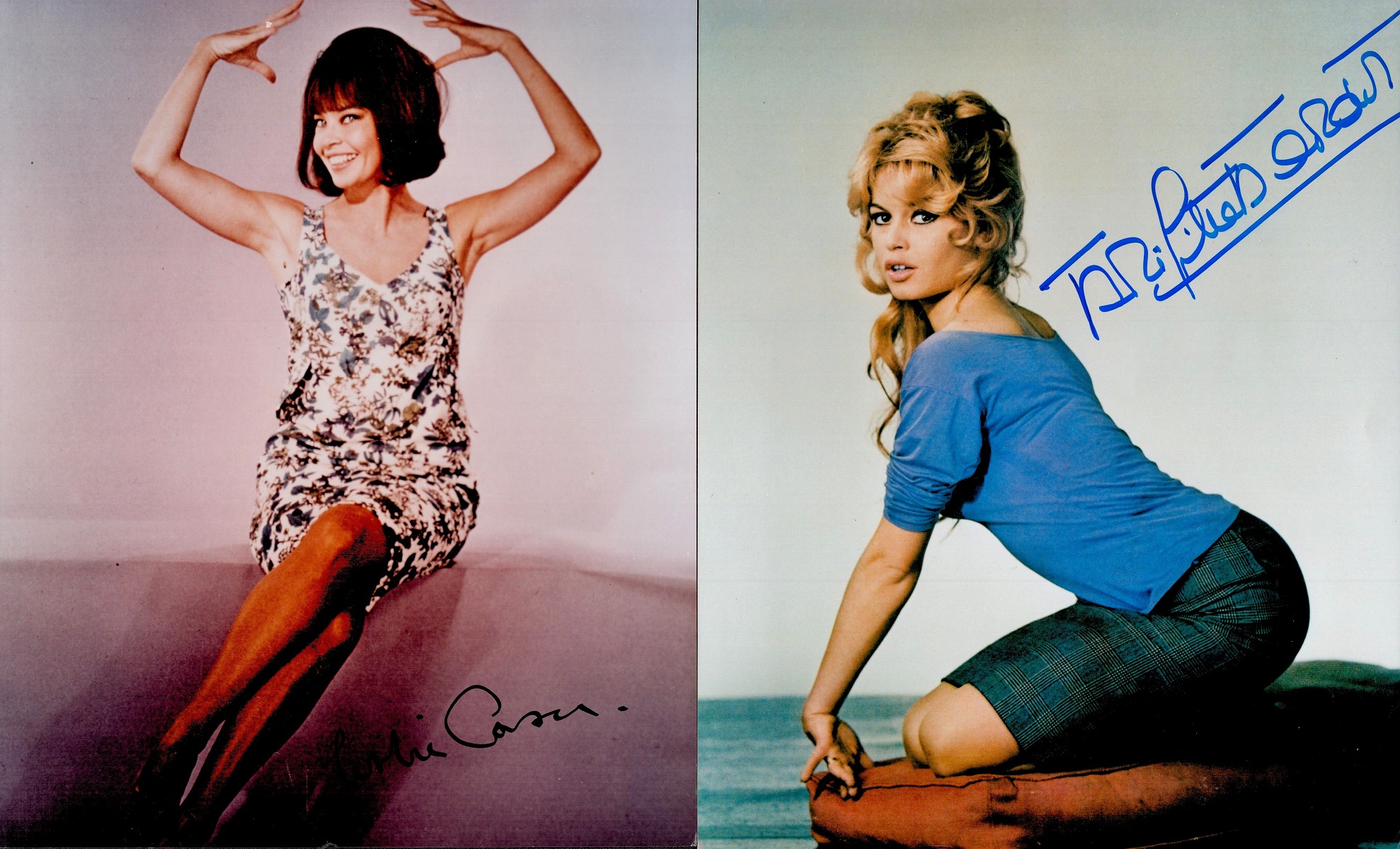 TV Film signed collection Five signed 10 x 8 photos Brigitte Bardot sexy, Joanna Lumley, Leslie