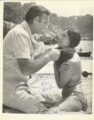 Sean Connery and Guy Hamilton signed 10x8 black and white vintage photo also has a Sean Connery