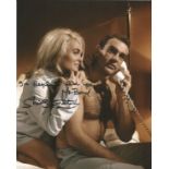 Shirley Eaton signed 10x8 black and colour photo with rare inscription I'm beginning to like you