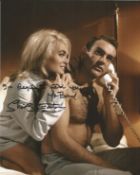 Shirley Eaton signed 10x8 black and colour photo with rare inscription I'm beginning to like you