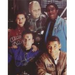 Red Dwarf Multi signed 10x8 colour photo signatures include Chloe Annett, Robert Llewellyn, Danny