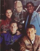 Red Dwarf Multi signed 10x8 colour photo signatures include Chloe Annett, Robert Llewellyn, Danny