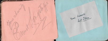 Ultra rare Star Wars Sebastian Shaw signed album page in Autograph Book collection includes,W.E
