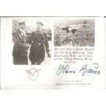 Hans Baur signed 6x4 black and white photo pictured shaking hands with Adolf Hitler. Hans Baur (19